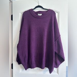 Zenana Outfitters Purple Crew Neck Sweater Relaxed Fit
